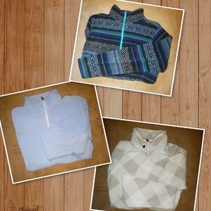 3 Mid-Weight Fleece Jackets Half-Zip Style